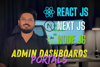 create custom admin panel, dashboard and portals using react next node js