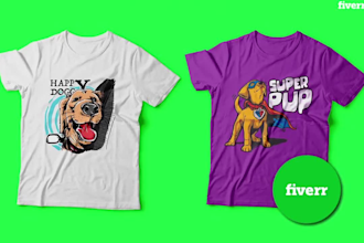 design you awesome and pro doggy pet puppy, dog shirt design