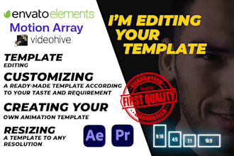 edit any after effects, premiere pro template