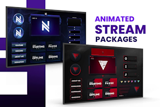 design a twitch overlay, animated stream package and webcam alerts