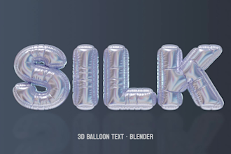create 3d balloon text design for social media, branding or album covers