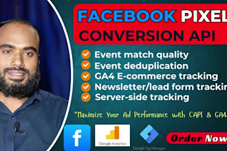 setup meta pixel,facebook pixel,conversion API with ga4 server side tracking