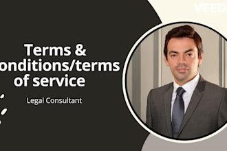 write, review legal terms and conditions for your website