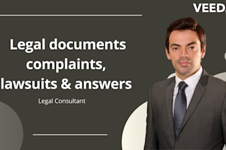 write legal documents complaints, lawsuits and answers