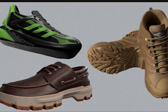 create 3d footwear and 3d shoes, shoes design, sneakers for games or 3d printing