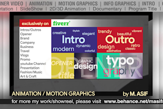 animate your custom title, intro or outro for youtube, facebook, instagram