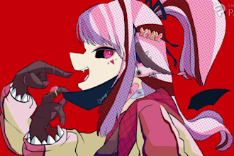 draw your oc or character into a vocaloid thumbnail