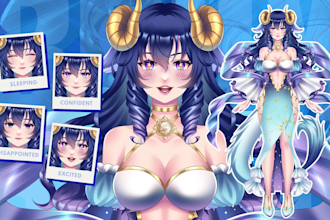 design and rig a high quality vtuber live2d model for vtube studio