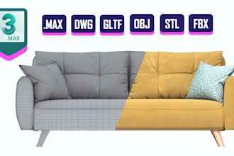 custom 3d furniture modeling and rendering in detailed
