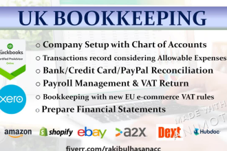 do UK bookkeeping with vat return in quickbooks online and xero