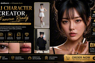 create a realistic ai character and lifestyle content for fanvue