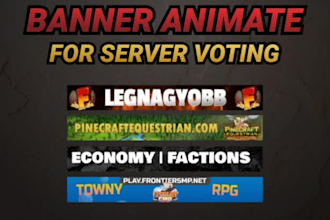 create a gif banner animation for minecraft and other game