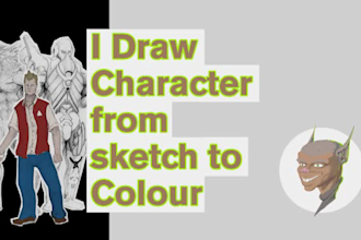 draw character sketch to coloured