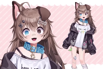 rig and design pro vtuber model in live2d for vtube studio and vtuber character