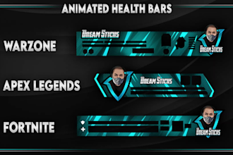 make animated health bar overlay for apex legends, warzone, fortnite