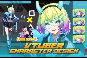 draw professional anime live2d vtuber model ready to rig