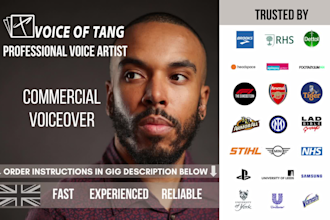provide a professional london accent commercial voiceover
