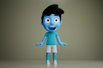 create 3d stylized cartoon characters for animation