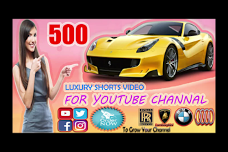 give you 500 luxury cars youtube shorts, reels, tiktok video