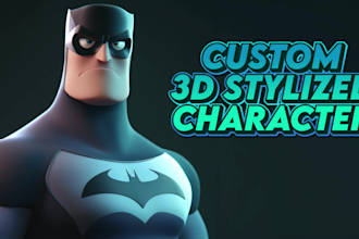 design stylized 3d characters, funko, textured, game, rig, animation, in blender