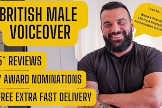 record your script as a british male voice over