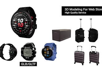 make glb, gltf, usdz 3d model for ar, vr shopify, amazon, web store