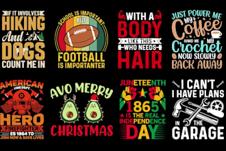 do custom trendy graphic and typography t shirt design