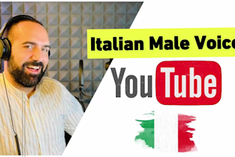 be your italian male voiceover actor and dubber for youtube