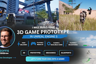 develop a 3d game prototype in unreal engine 5
