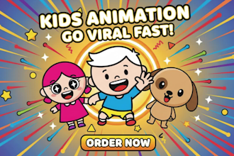 create engaging viral 2d kids learning video, animation for kids