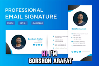 design clickable HTML email signature footer