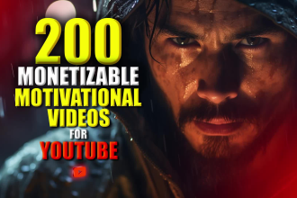 create 200 unique motivational videos for youtube channel
