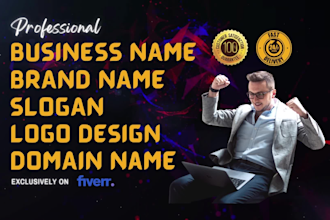 create ideal business name, brand name, slogan,  logo design