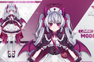 design live2d vtuber model and rigging high quality for vtube studio