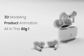 create a realistic 3d product animation video , 3d model , 3d video ,cgi product