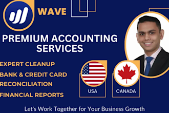 do bookkeeping, bank reconciliation, clean up, profit and loss in wave, zoho