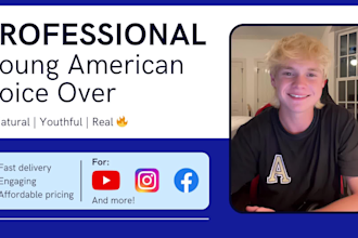 record a professional, natural gen z american male voiceover