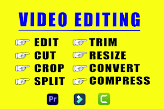 edit, cut, compress, split, convert, crop, merge or combine video