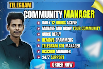 be telegram moderator and telegram community manager for build crypto community