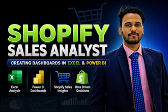 build shopify dashboard in excel, power bi