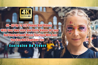 create custom slideshow, colorful photo slideshow promo video in 4k