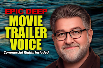 record a cinematic trailer and promo deep male voice over