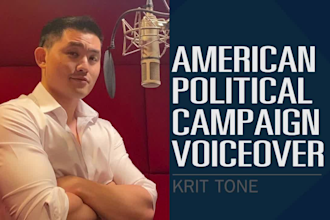 do US political campaign ad voiceovers in american english