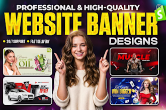 design creative website banner, slider and shopify banner