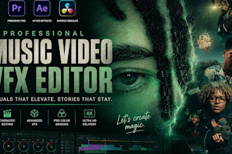 create a professional vfx and grade music video edit for your music