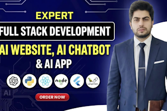 do full stack development, ai website, ai chatbot, ai app