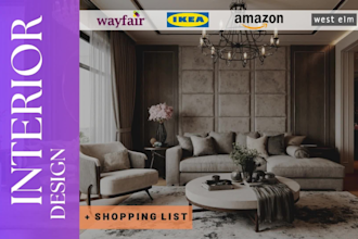 design your modern apartment interior with ikea list, 3d renders and floor plan