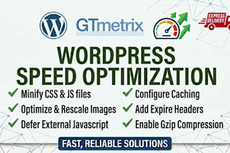 do wordpress speed optimization to increase score on gtmetrix