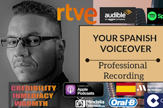 record a professional male spanish voice over spain