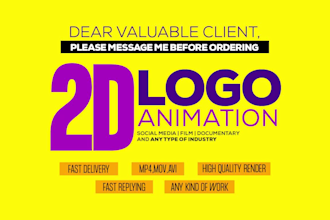 do custom 2d logo animation and GIF